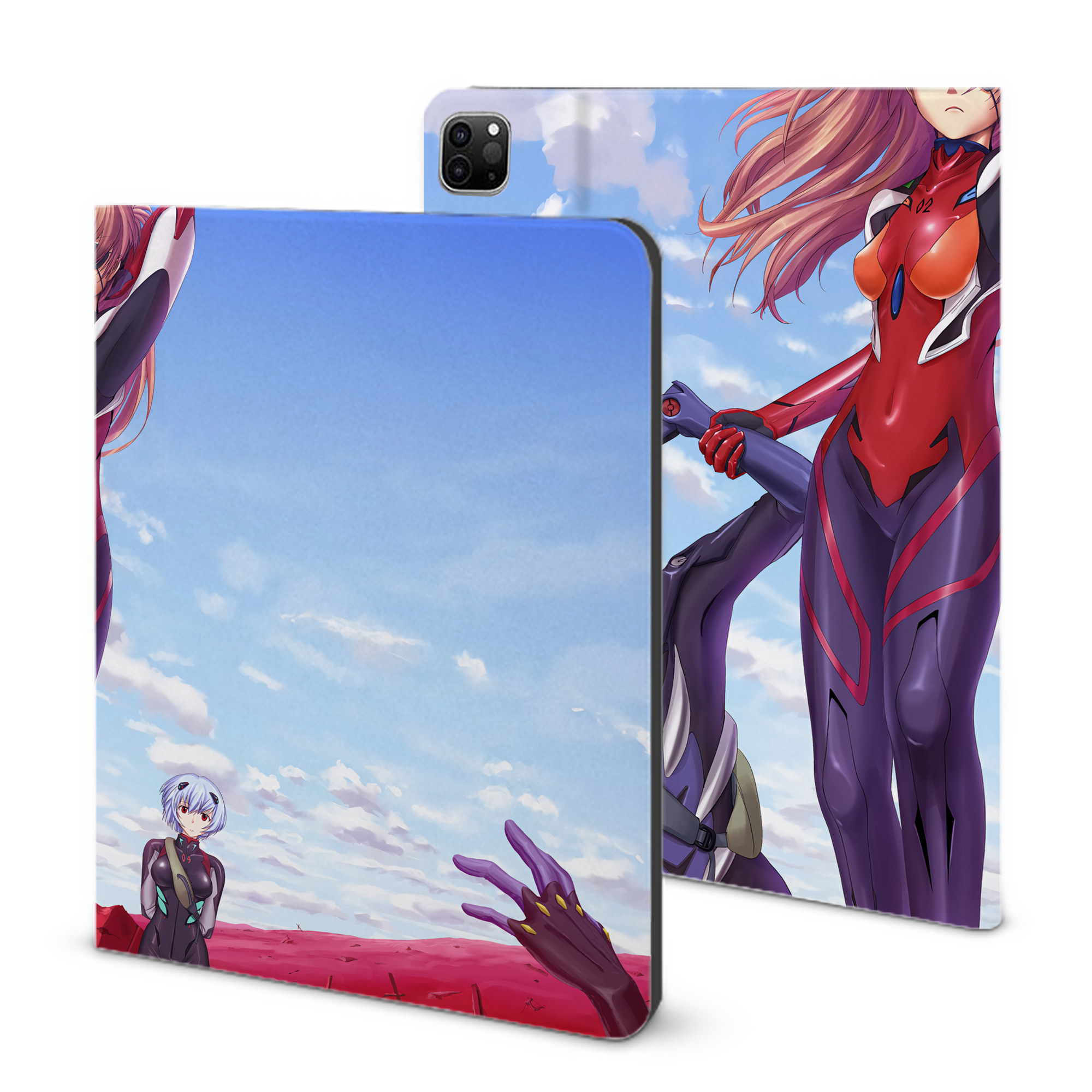 （画像用） EVA 新世紀エヴァンゲリオン IPad ケース ブック型 PUレザー TPU 耐衝撃 軽量 薄型 ペン収納なし 全面保護 IPad 各モデル対応